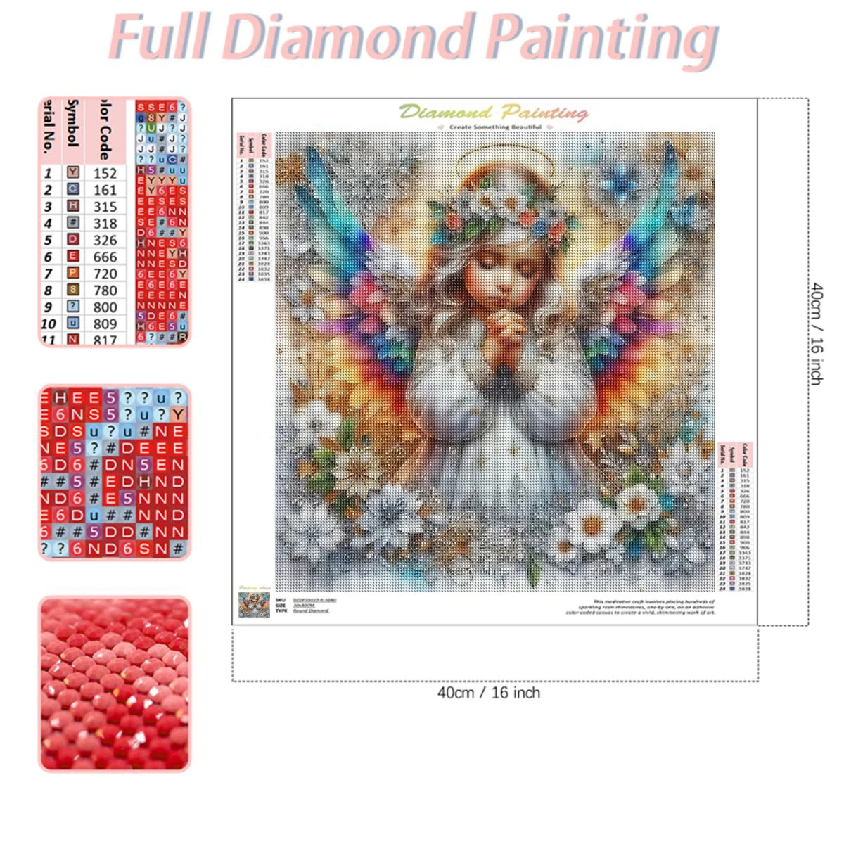 RUOPOTY DIY 5D Diamond Painting Kit Angel Art Embroidery Full Square/Round Set  Art Craft For Wall Decoration