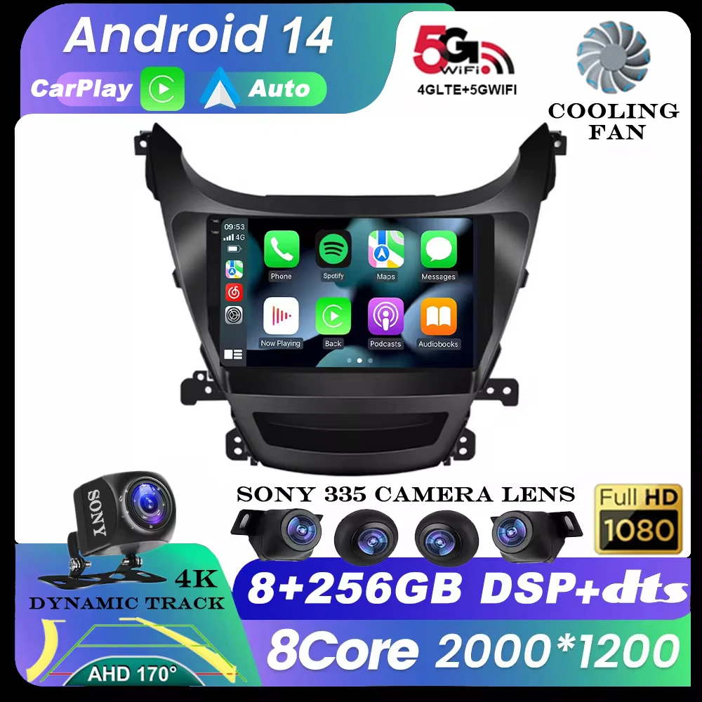 

Android 14 For HYUNDAI ELANTRA 2011 2012 2013 2014 2015 2016 Multimedia Stereo Video Car Radio Player Navigation GPS 4G WIFI BT