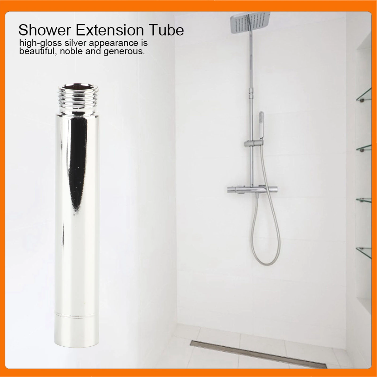 

10cm/4inch Shower Extension Tube Round Shower Arm 201 Stainless Steel Shower Extension Tube Chrome Plating Bathroom Accessories