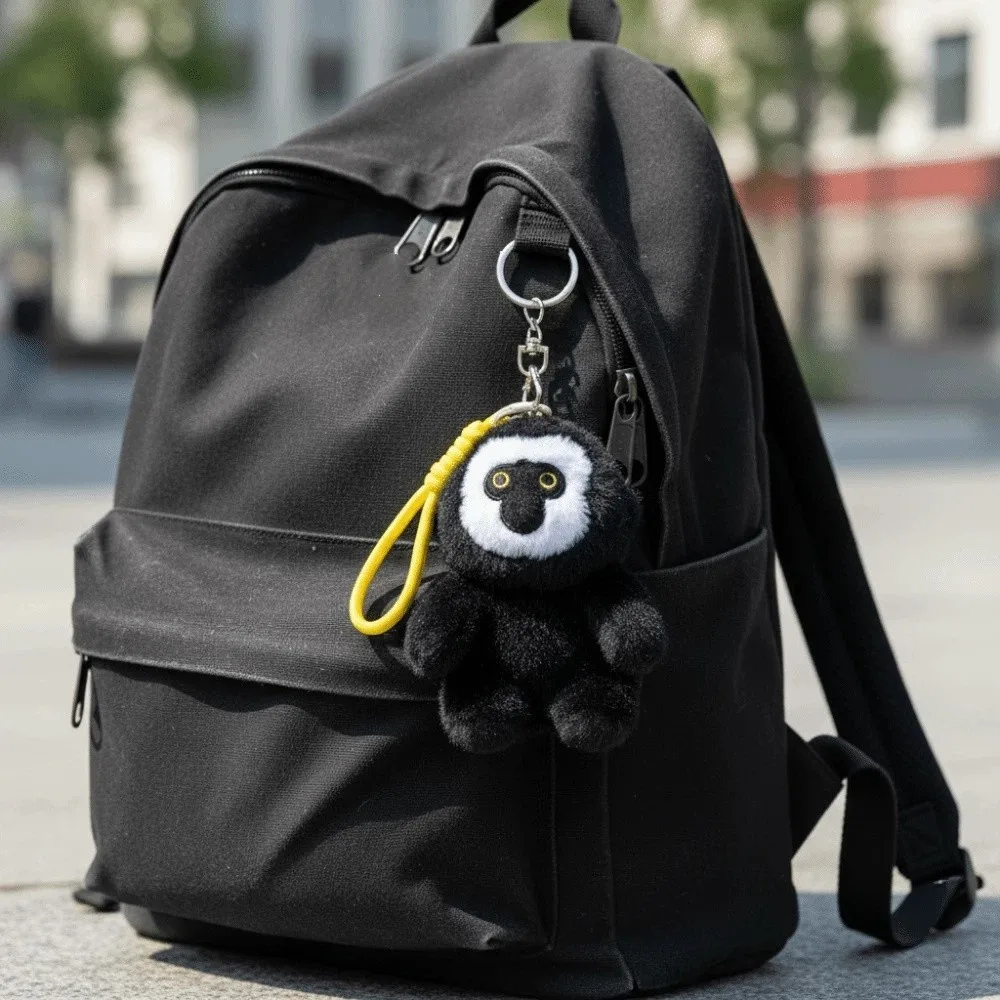 Plüschtier Affen-Anhänger Weißgesichtiger Saki-Makak Kleiner Affen-Anhänger Cartoon-Affen Auto-Anhänger Taschen-Anhänger