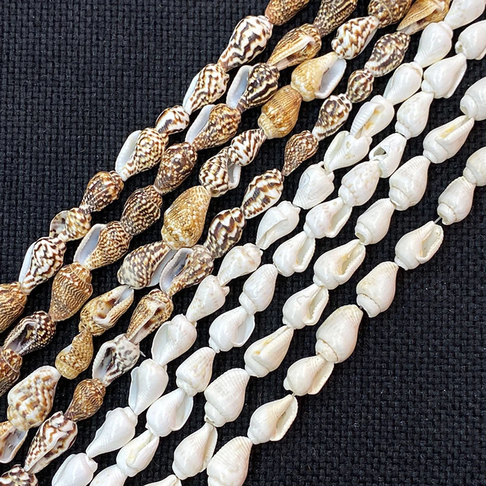 

Natural Sea Water Conch Shell Beads Raw Flesh Color Polished Straight Hole Beads for Jewelry Making DIY Bracelet Accessories