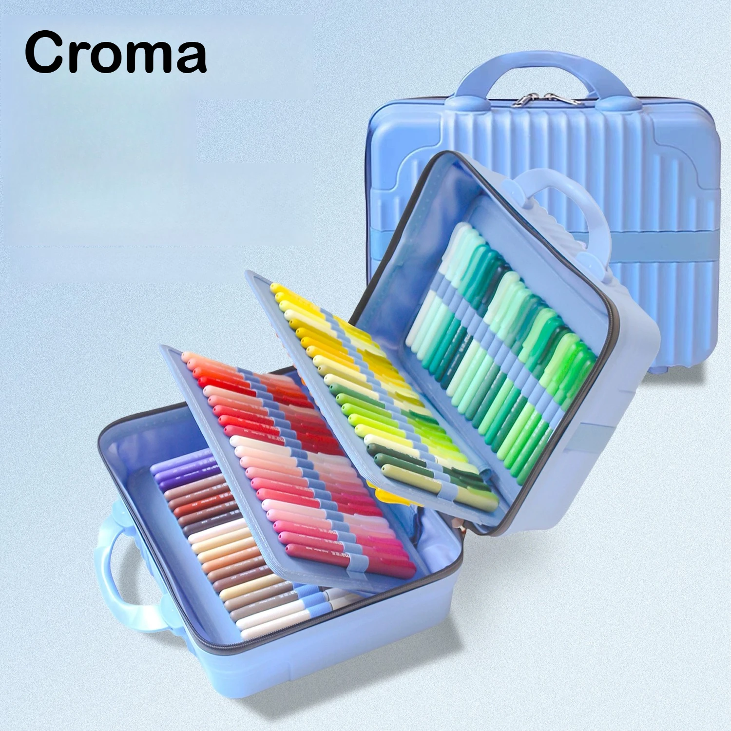 Croma 160/1 Colors Refillable Direct Liquid Acrylic Marker Set with Soft Tip Capable, Washable Watercolor Brush School Supplies