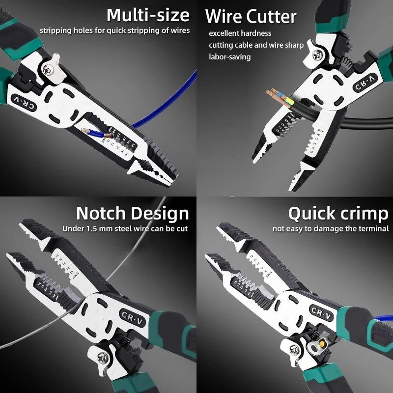 10 in 1 Wire Stripper Tools Cable Stripper Pliers Multitool Wire Cutter Multifunctional Crimping Plier Hand Tools