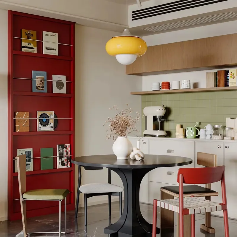 for Red Magazine Ghost Door Trackless Suspension Invisible Sliding Door Bookshelf Newspaper Barn Door Solid Wood Paint