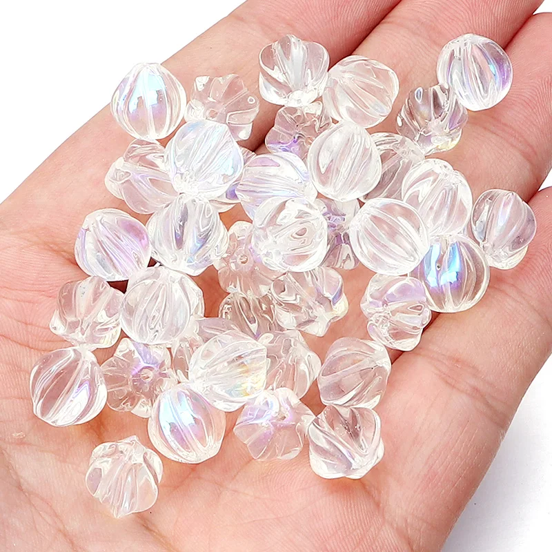 

50/100Pcs 10mm Colorful Crystal Glass Beads Heart Pumpkin Charm Beads Loose Beads for Necklace Bracelet Earring DIY Craft Making