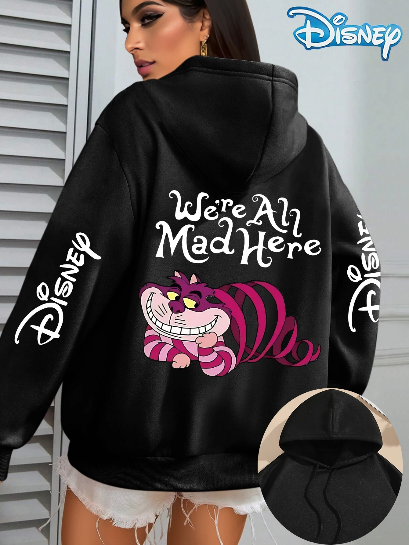 Sudaderas con capucha de lana para hombre y mujer de Disney Cheshire Cat, sudadera con capucha de algodón, jersey de manga larga para otoño e invierno, abrigos, chaqueta
