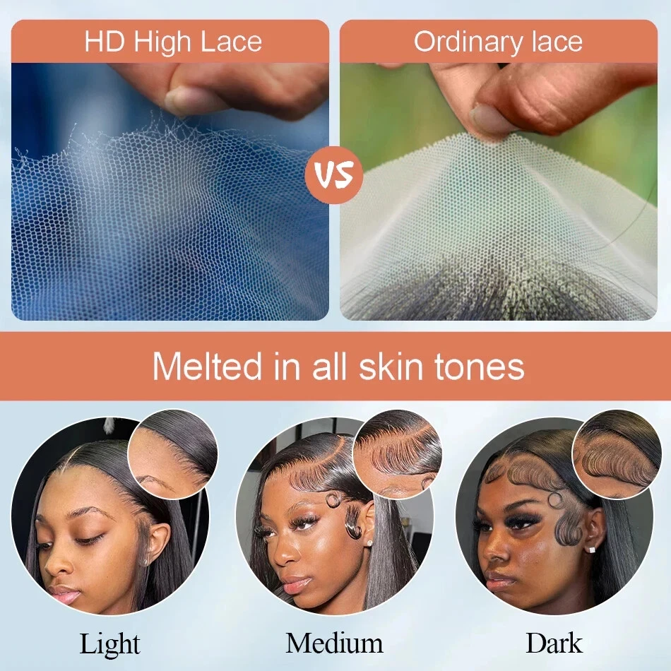 5x5 13x4 13x6 Прямой парик фронта шнурка Hd 40 42 дюйма Парик фронта шнурка Человеческие волосы 100% бразильские фронтальные парики плотностью 250 для женщин