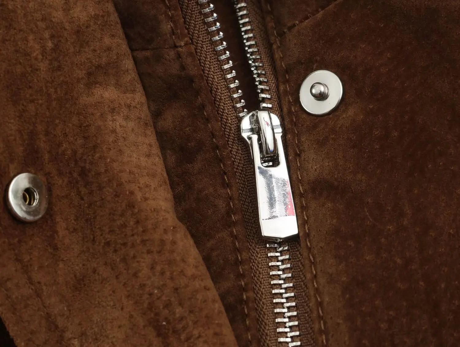 TFMLN Damenjacke aus braunem Kunstwildleder, Herbst/Winter, Stehkragen, lange Ärmel, Vintage-Reißverschluss, Damen-Streetwear, Neu – Detail 10