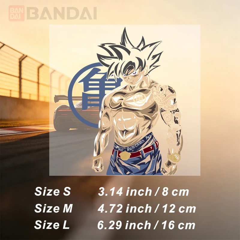 Car Stickers Muscular Anime Fighter Golden Vinyl Decal Waterproof Die Cut for Car Window Bumper Laptop Tablet Auto Decor