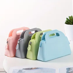 Waterproof Small Cosmetic Silicone Pouch with Zipper Makeup Bag Creative Bag Mini Toiletry Handbag Daily Essentials