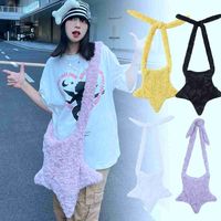 Fashion Women Bag Star Shape Autumn Winter Street Style Shoulder Bag Pures Crossbody Bag DIY Strap Girls Bag Euro-America Style