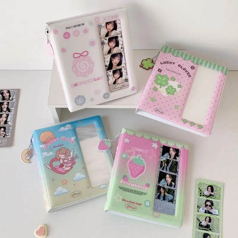 

Lucky Four-Leaf Memory Keeper 14.8x17cm Lay-Flat Scrapbook w/Clear PVC Sleeves for kpop, ID Photos & Sticker Archiving System
