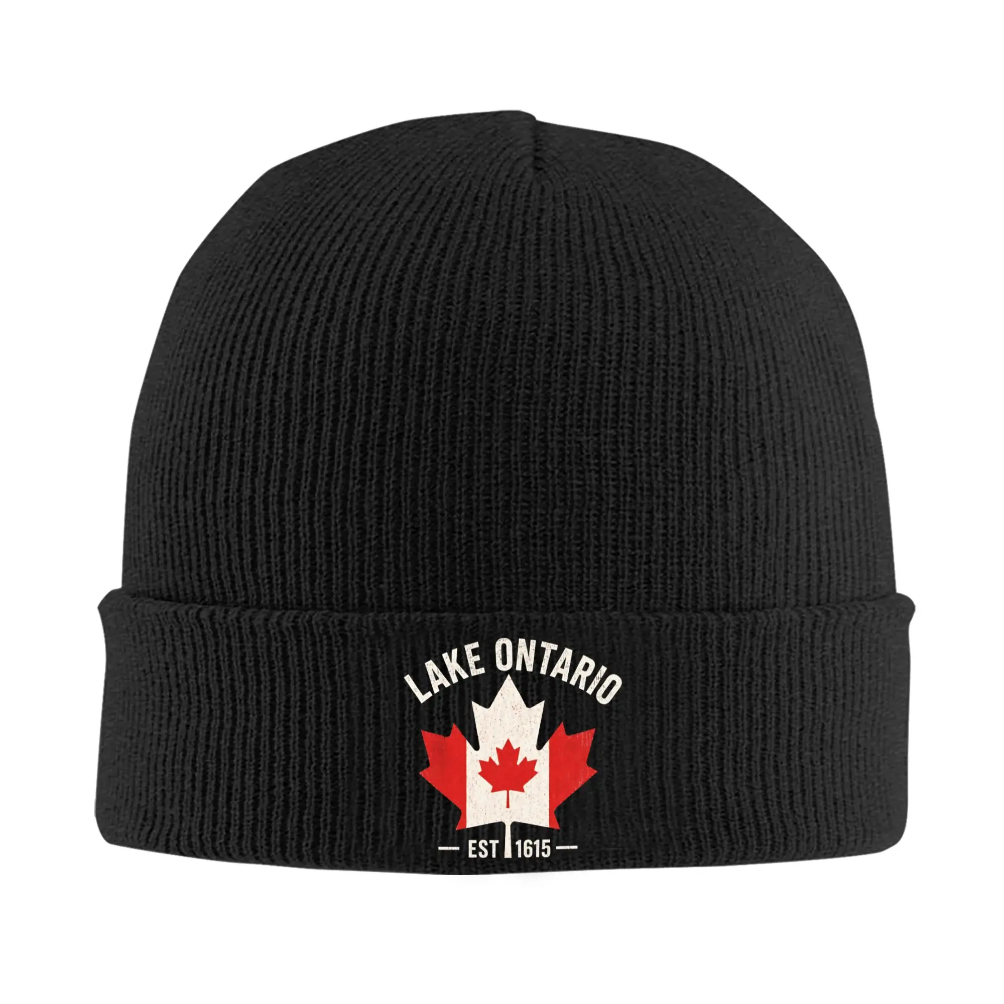 Lake Ontario Est 1615 Canada Knitted Caps for Women Men Beanies Winter Hat Acrylic  Warm Cap