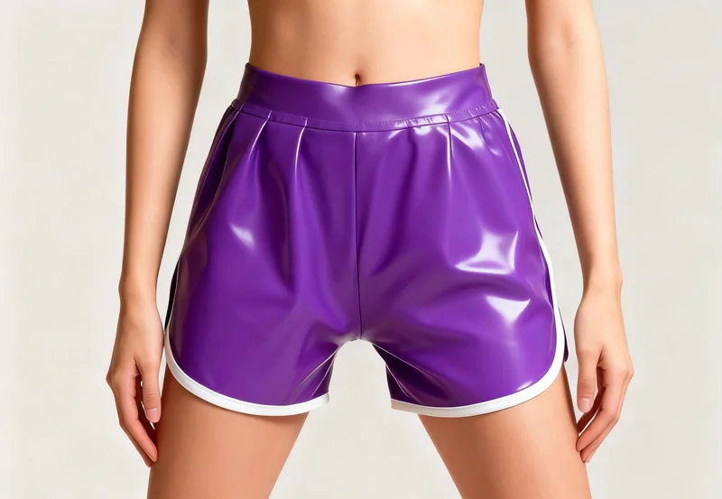 

Latexanzug Rubber Ganzanzug sports shorts Cosplay Handmade customization Party Purple&White