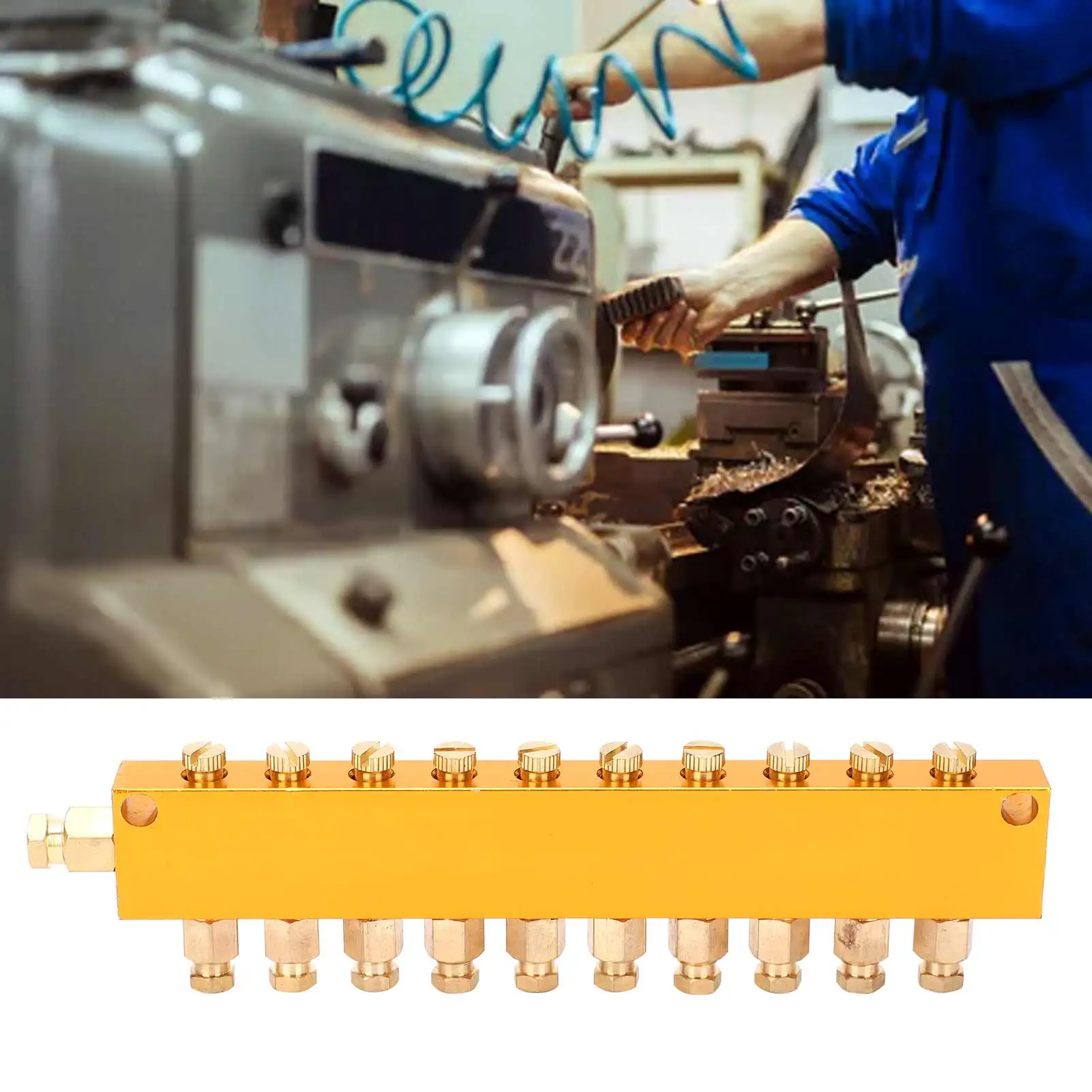 

Stainless Steel Oil Distributor Oil Distributor Adjustable Lube Oil Piston Separator 1 Inlet 10 Outlet Lubrication System