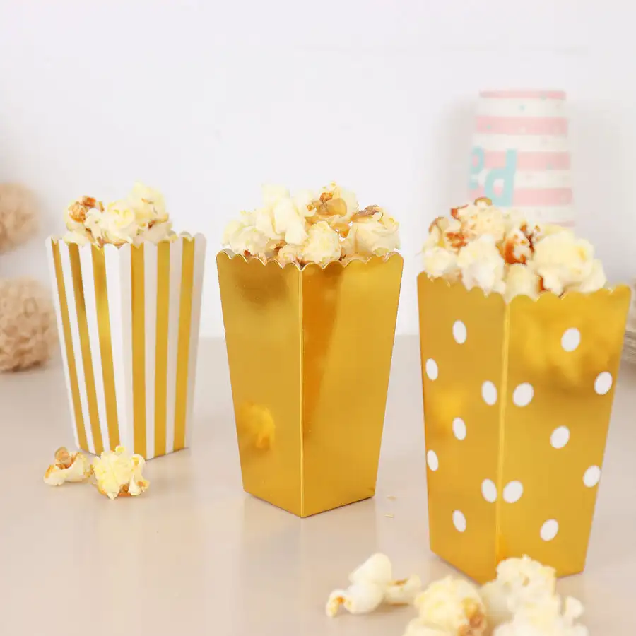 Popcorn Boxes Mini Paper Box Cardboard Container for Party Disposable Snack Candy Bags Popcorn Holder for Birthday Wedding