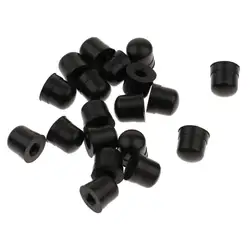 20Pcs Silicone Trombone Slide Bow Rubber End Tip Bumper for Trombone Brass Instrument Repair Accessories Black