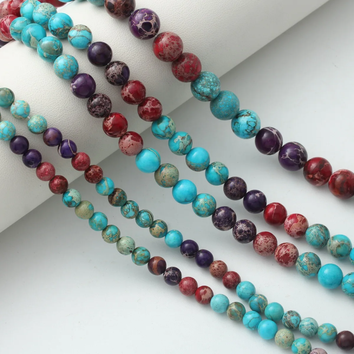 

Cross-border hot-selling natural emperor stone straight-hole round beads loose beads, handmade DIY bracelet necklace accessories