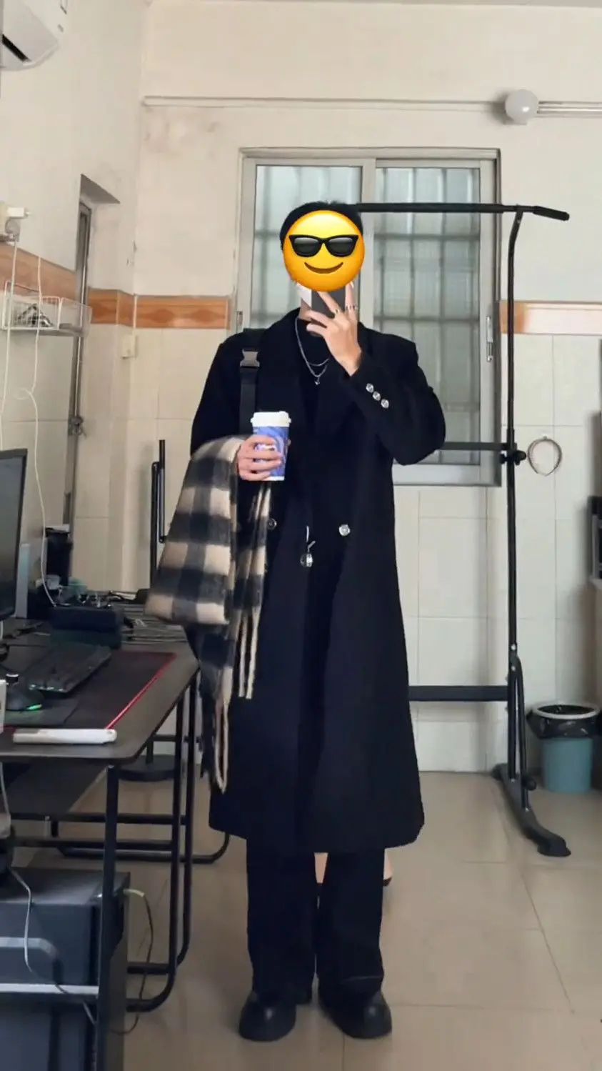 

Мужское пальто-тренч Y2K в стиле Harajuku, молодежное, модное, двубортное, из вельвета, с вышивкой, для весны и лета
