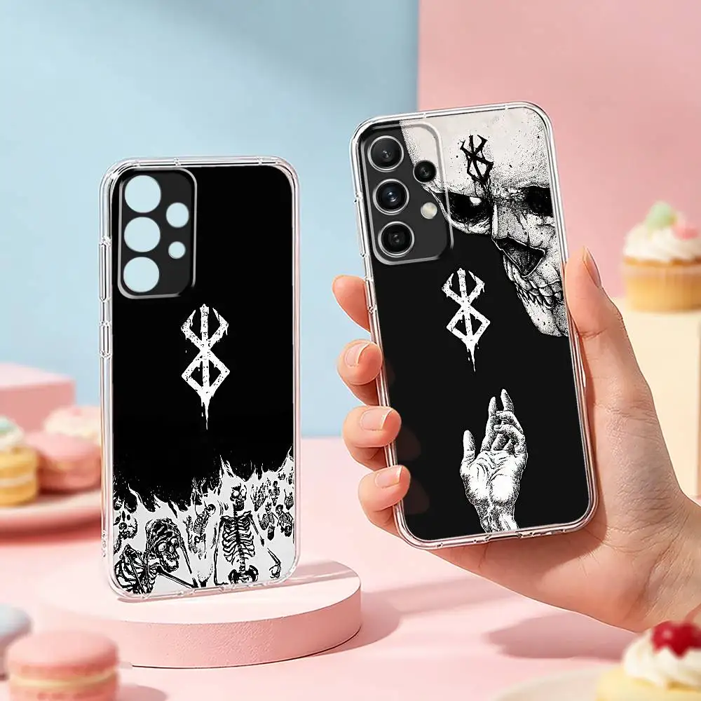 

B-Berserk phone Case For Samsung S25,24,21,22,23,30,Ultra,20,Plus,Fe,Lite,Note Transparent Cover