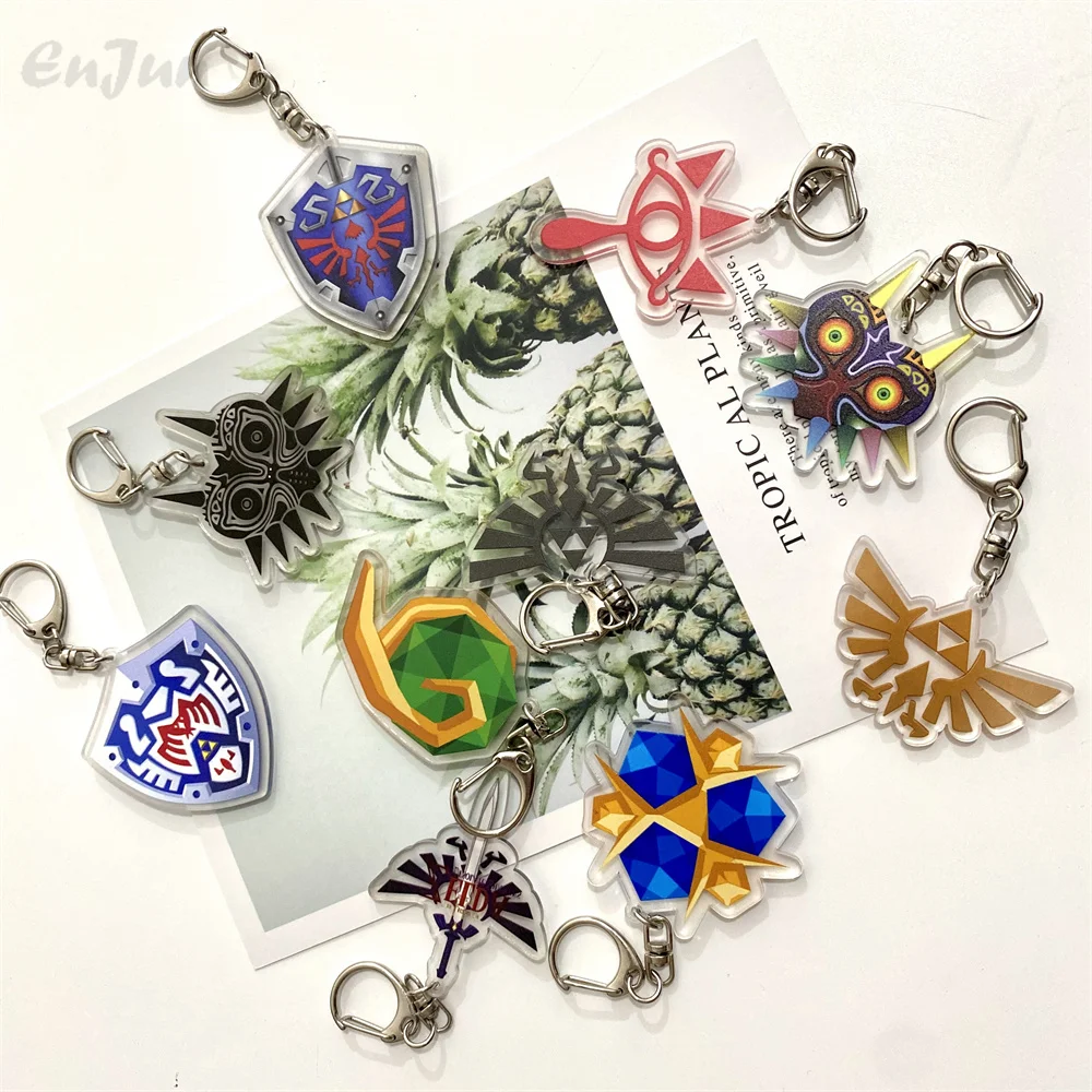 Triforce Symbol Hylian Shield Keyrings Breath of The Wild Sheikah Eye Majora\'s Mask Sword Zeldas Tears of The Kingdom Key Chain