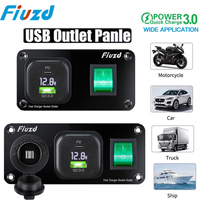 Charger Outlet Socket Panel Dual PD Type C 12V USB Power Outlet Cigarette Lighter Socket Adapter for Car Marine Boat RV