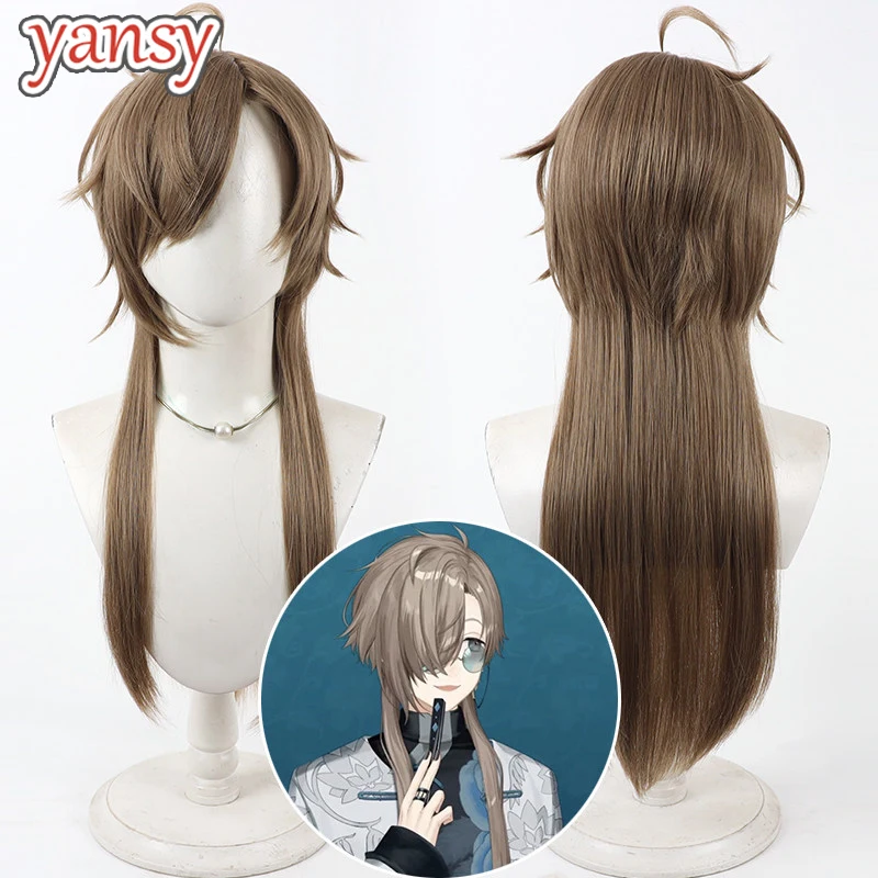 Yansywig Synthetic Hair Kanae Cosplay Wigs Anime Virtual YouTuber Kanae Halloween 70cm Long Straight Brown Wig Heat Resistant