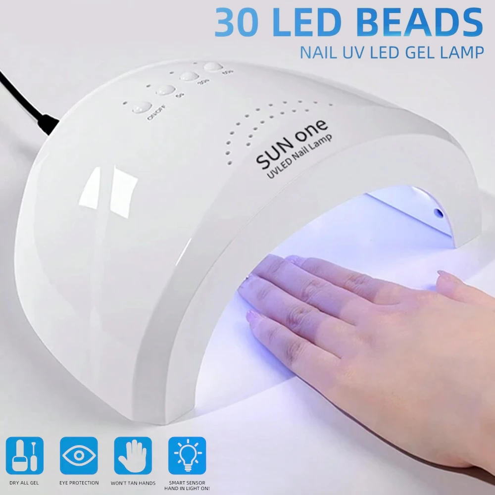 LINMANDA SUNone 48W Professional Nail Lamp for Curing All Gel Nail Polish 30LEDS Lamp with Motion Sensing Manicure Salon Tools