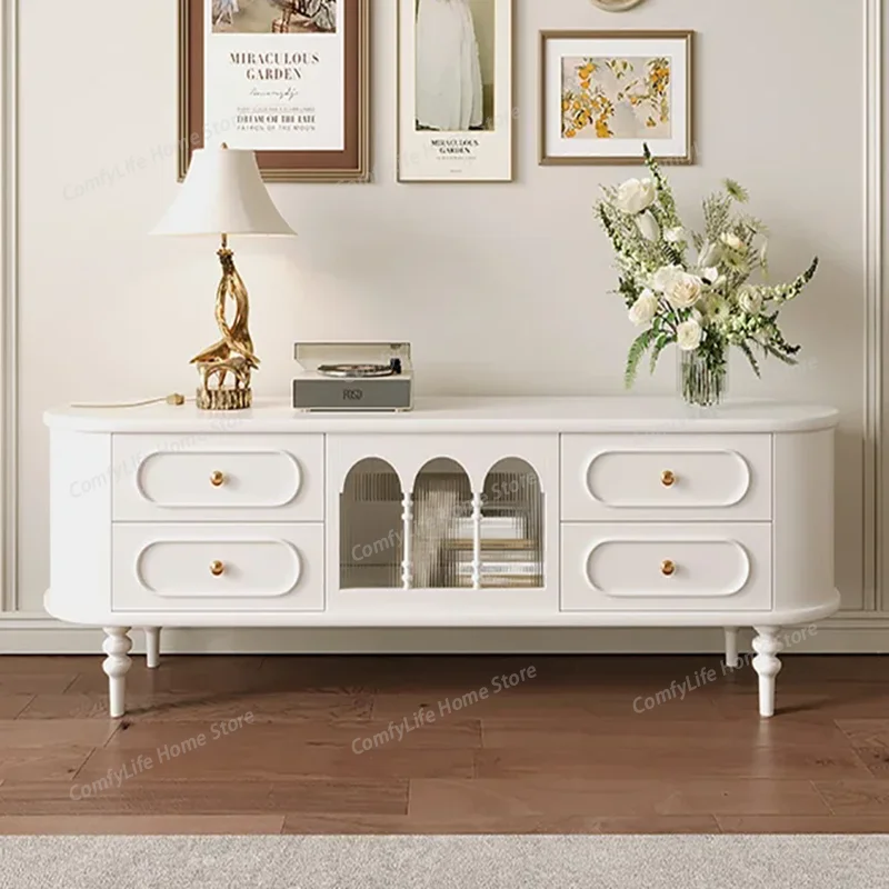 

White Solid Tv Cabinet Coffee Table Storage Designer Universal Organizer Tv Stands Home Muebles Para Tv Chinese Style Furniture