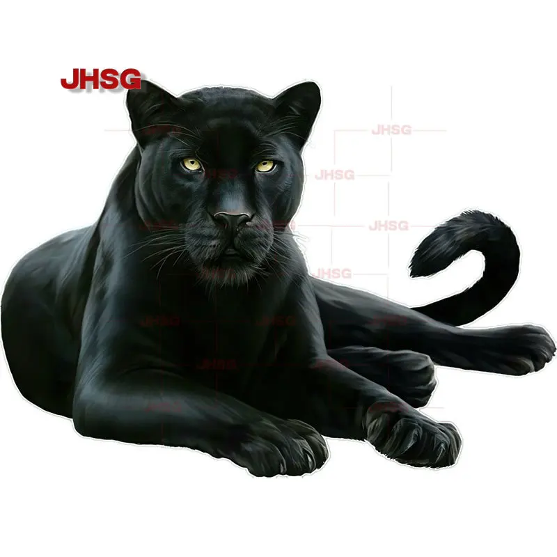 JHSG Car Sticker Mysterious Black Panther Beast Personality Self-Adhesive Paper Suitable for Various Vehicles Home Decor PVC