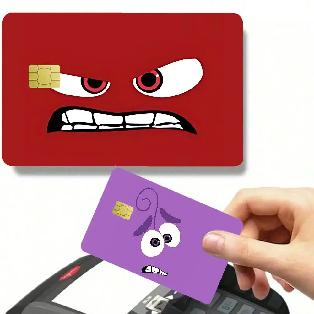 

Cute I-inside Out Card Stickers Cartoon Decorative Small Waterproof Chip 4PCS Card Sticker New Anti-Scratch