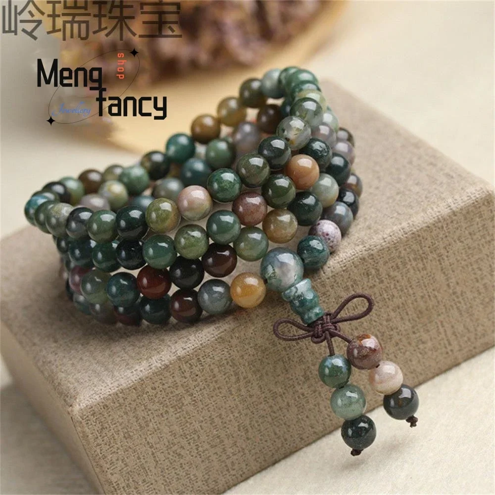 Natural 108 Pieces Agate Bracelet Charms Fashion Fine Jewelry Personalized Women Men Sweater Chain Designer Luxury Holiday Gifts