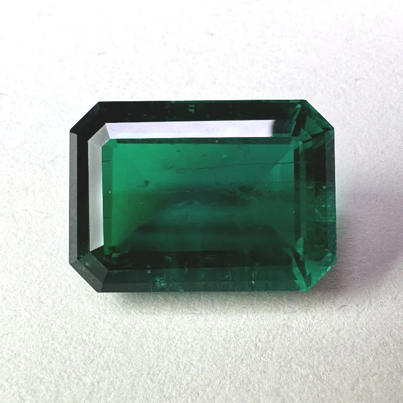 Lab Grown Zambian Emeralds for Jewelry Making Hydrothermal Emerald Cut Gemstones with Natural Inclusions AGL Certified Lab