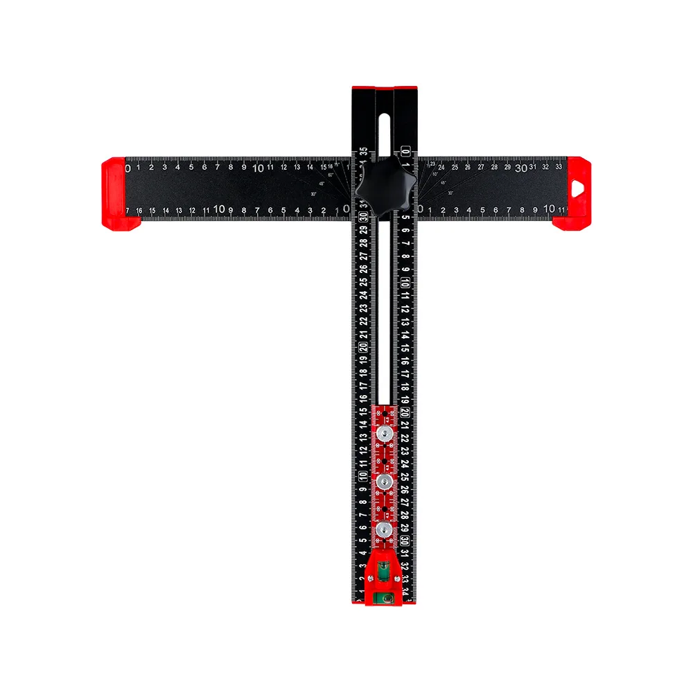 T-shaped ruler 2-in-1 positioning angle punching positioning ruler woodworking multifunctional aluminum alloy punching locator