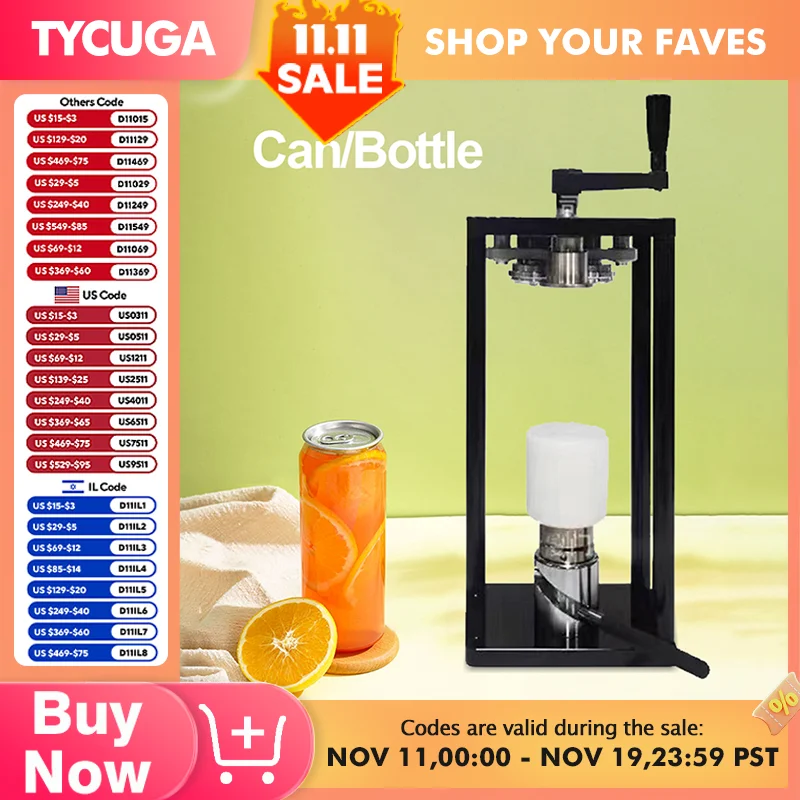 15S ポータブル屋外手動ロータリーキャンシーマー 55 ミリメートル PET プラスチックアルミ錫ソフトドリンクコーヒーバブルティー缶シール機