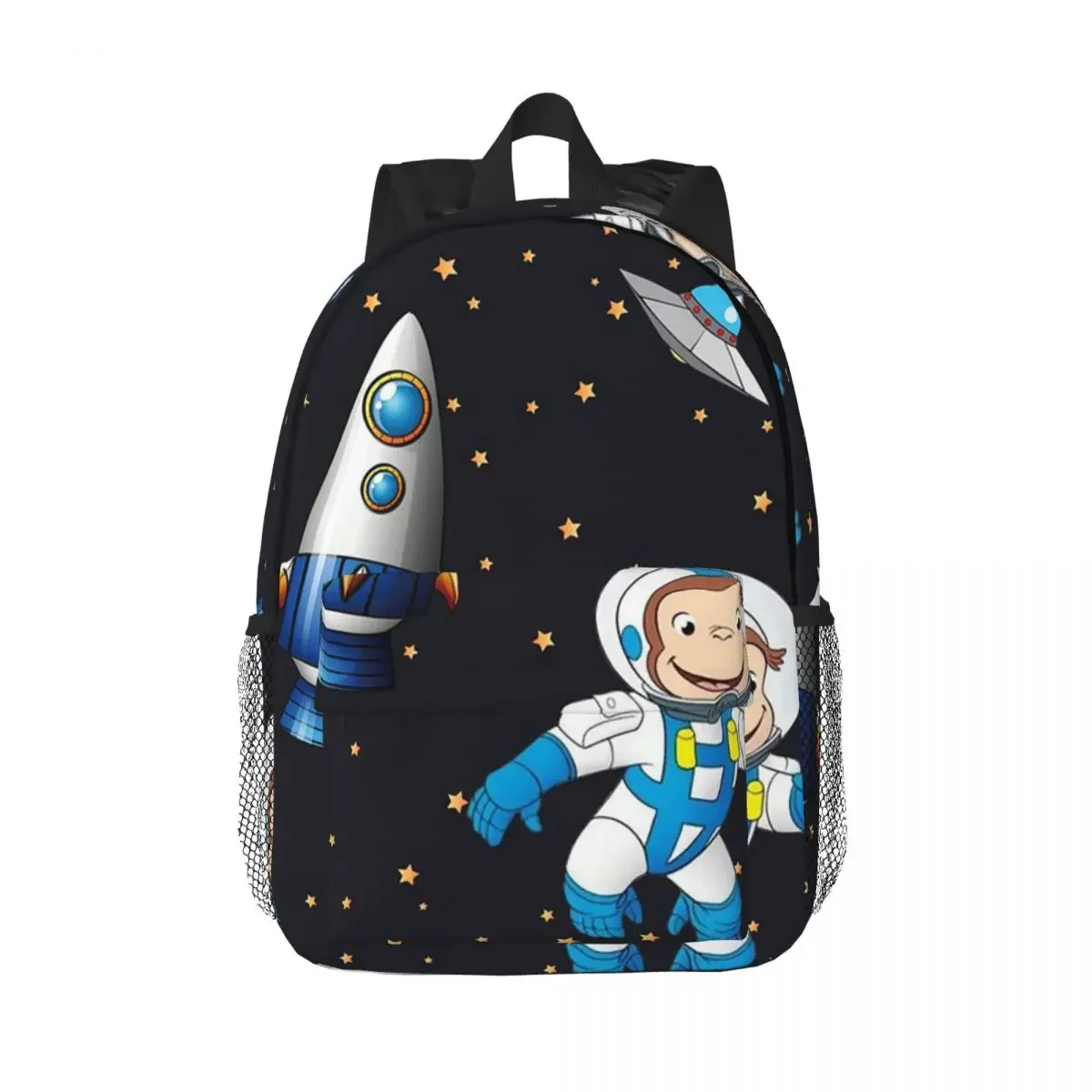 

George The Curious Monkey Astronaut Cartoon In Space Backpacks Teenager Bookbag Students School Bag Travel Rucksack Shoulder Bag