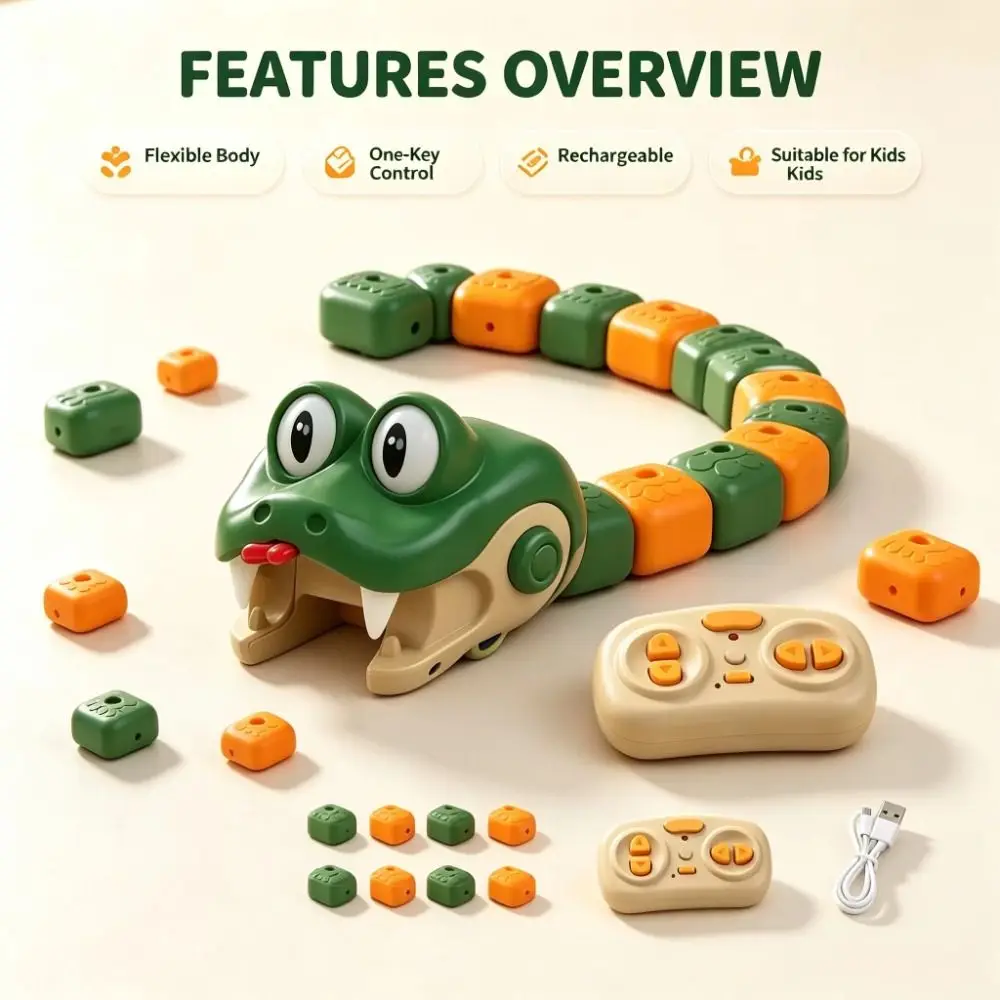 Vehicle Magnetic RC Snake Car Interactive Bead Eating Remote Control Car 2 Players Desktop Magnetic RC Car Boys