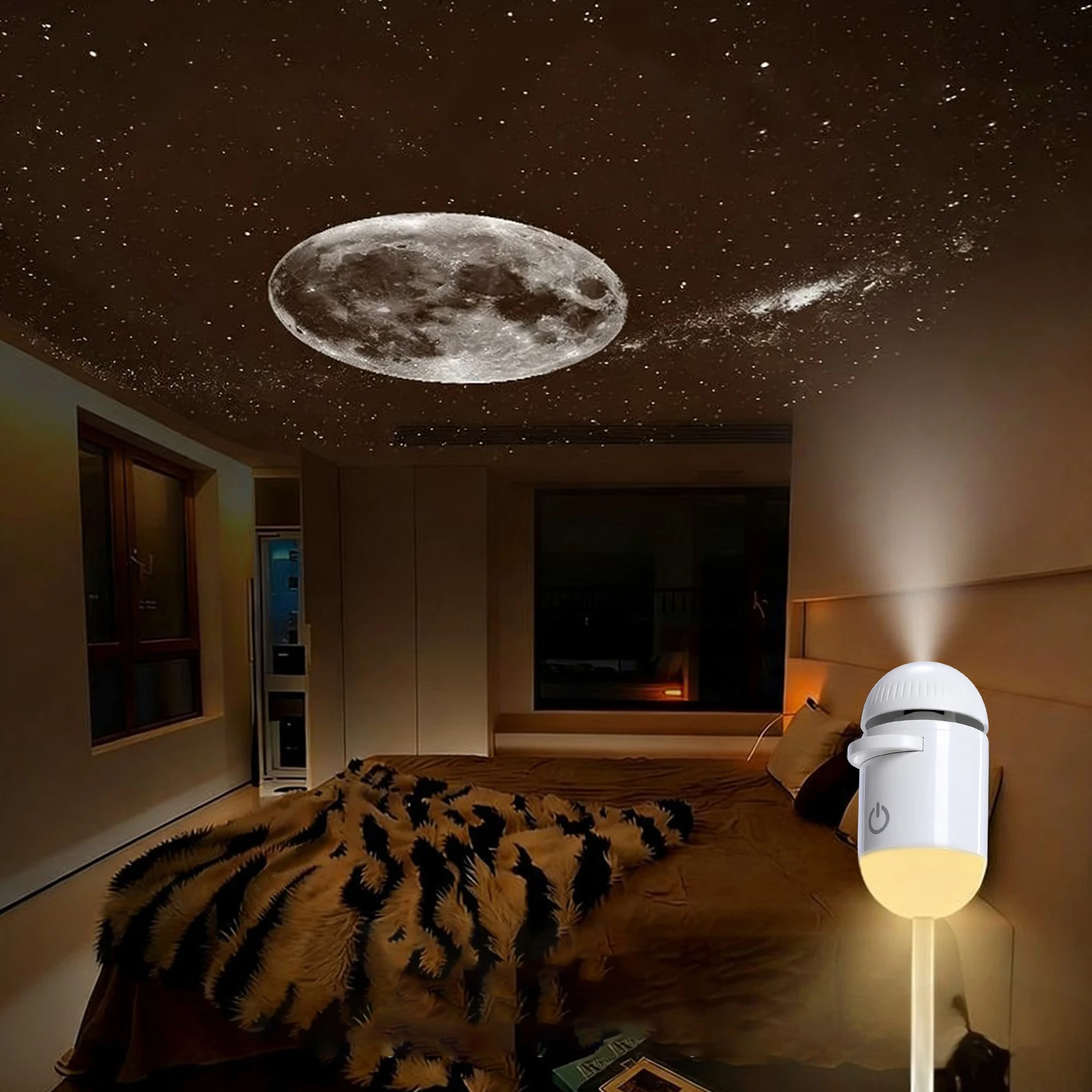 2-in-1 Mini Galaxy Projector Night Light USB Starry Sky Night Light Projector with 360° Rotating Design Mini LED Projection Lamp