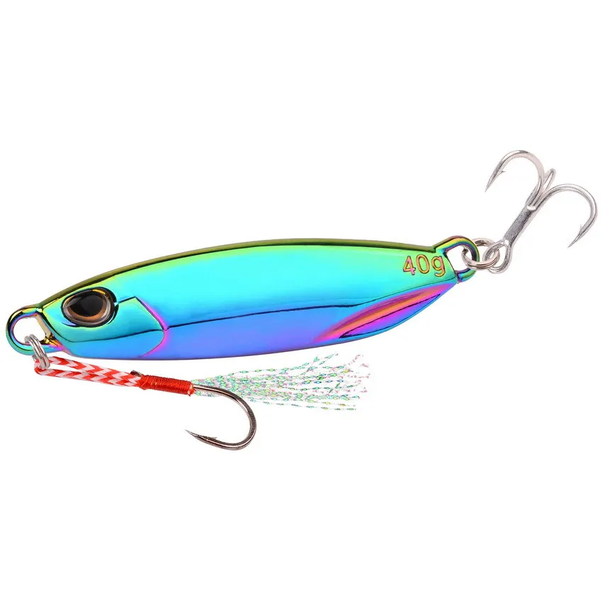 1pc 7g 10g 15g 20g 30g 40g Artificial Bait Spoon Metal Jigs Fishing Lures with Hooks Electroplated Fishing Lures Mackerel Bass view 6