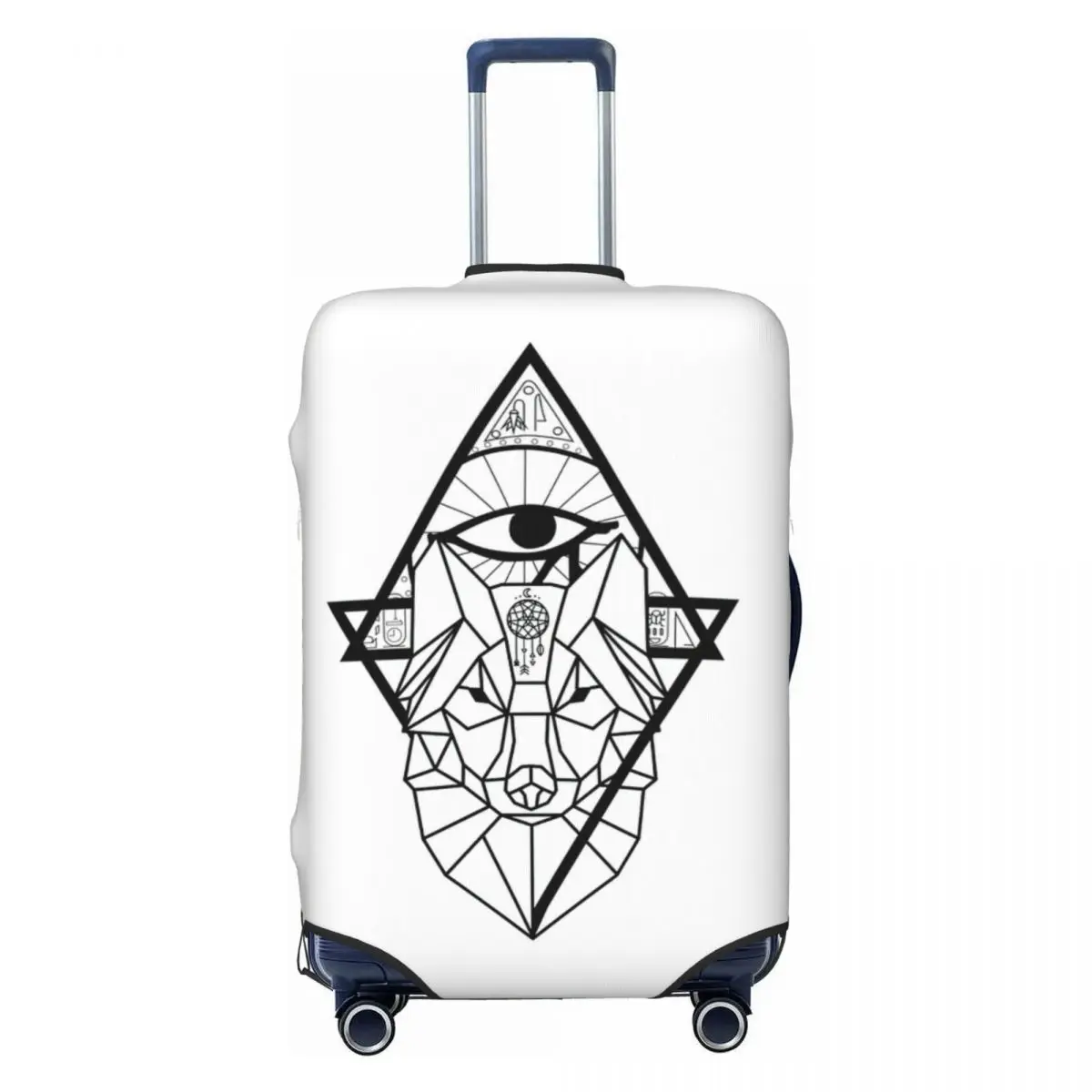 

Geometric Wolf Print Luggage Protective Dust Covers Elastic Waterproof 18-32inch Suitcase Cover Travel Accessories