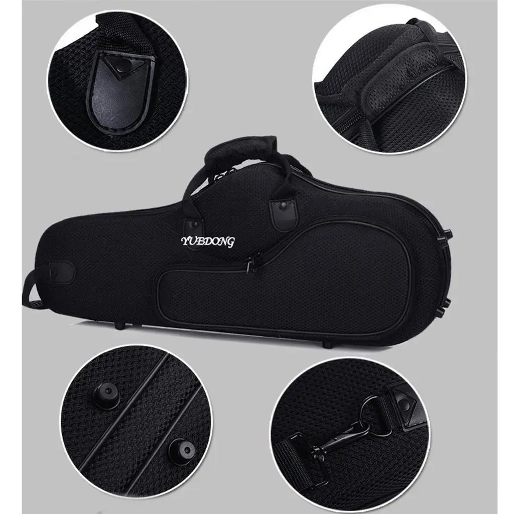 

Saxophone Case Hard Shell Padded High Alto Sax Gig Bag Oxford Cloth Waterproof Organiser for Instruments and Travel