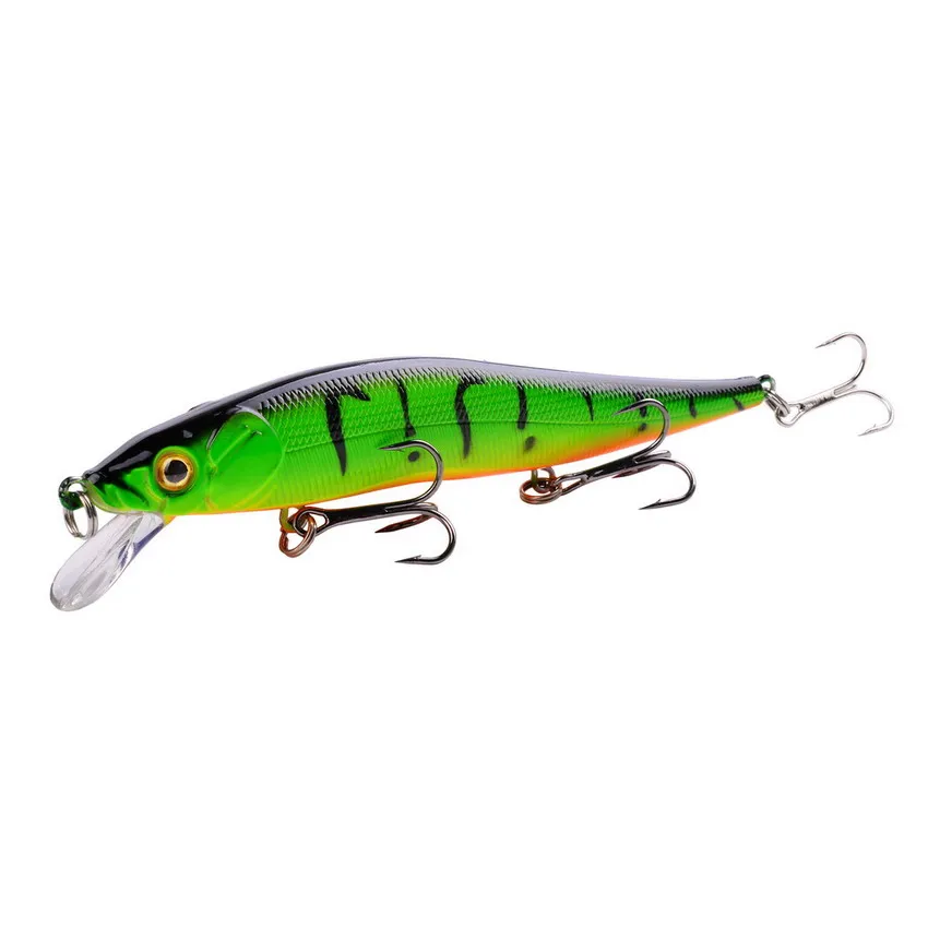 1pc Minnow Fishing Lure 12cm 14g isca artificial hard bait 3D Eyes Treble Hook floating wobblers Minnow Crankbait pesca tackle