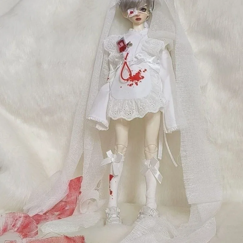 

Модный костюм для куклы 1/4 для куклы Bjd 45 см, белая одежда, игрушки для девочек, платье, игровой домик, подарок, аксессуары для кукол, без куклы