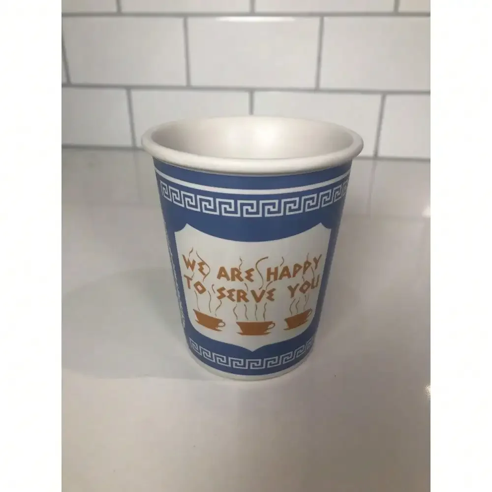 1pc 10 Oz Ceramic New York City Greek Coffee Cup, We Are Happy To Serve You Classic Diner Mug, Retro Iconic NYC Coffee Mug For Home Office
