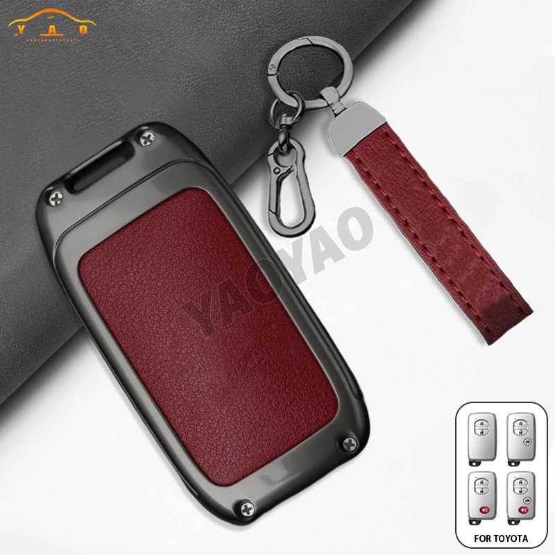 Autos chl üssel etui 2/Knöpfe für Toyota Aurion Avalon Land cruiser Camry Highlander Rav4 Keyless Leder Metall