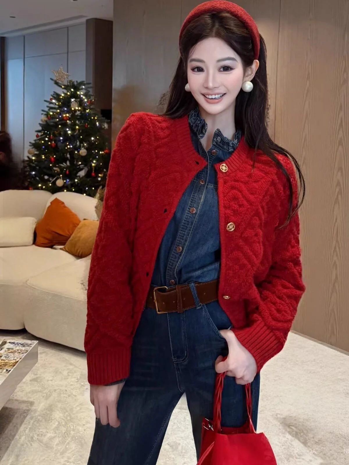 

Новый женский вязаный кардиган Dadada: мягкий, милый, модный, универсальный (DPM3499), из полиэстера, нейлона и акрила, зимний, с длинными рукавами