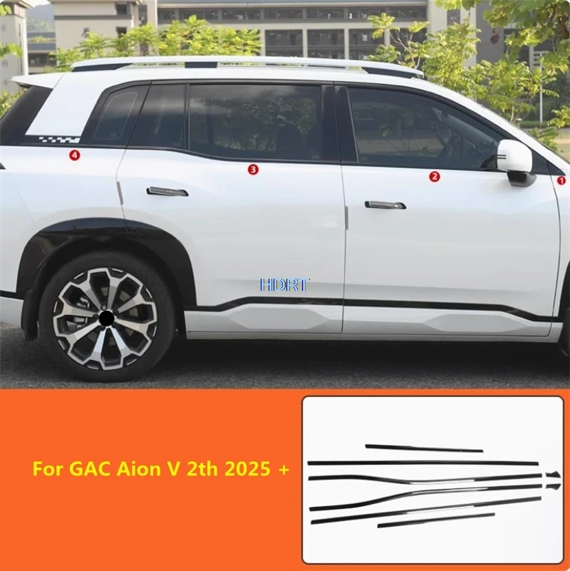 

Для GAC Aion V 2th 2025 + полоса для дверного окна, стекло, боковая отделка, защита для стайлинга автомобиля, аксессуары для украшения, внешняя наклейка