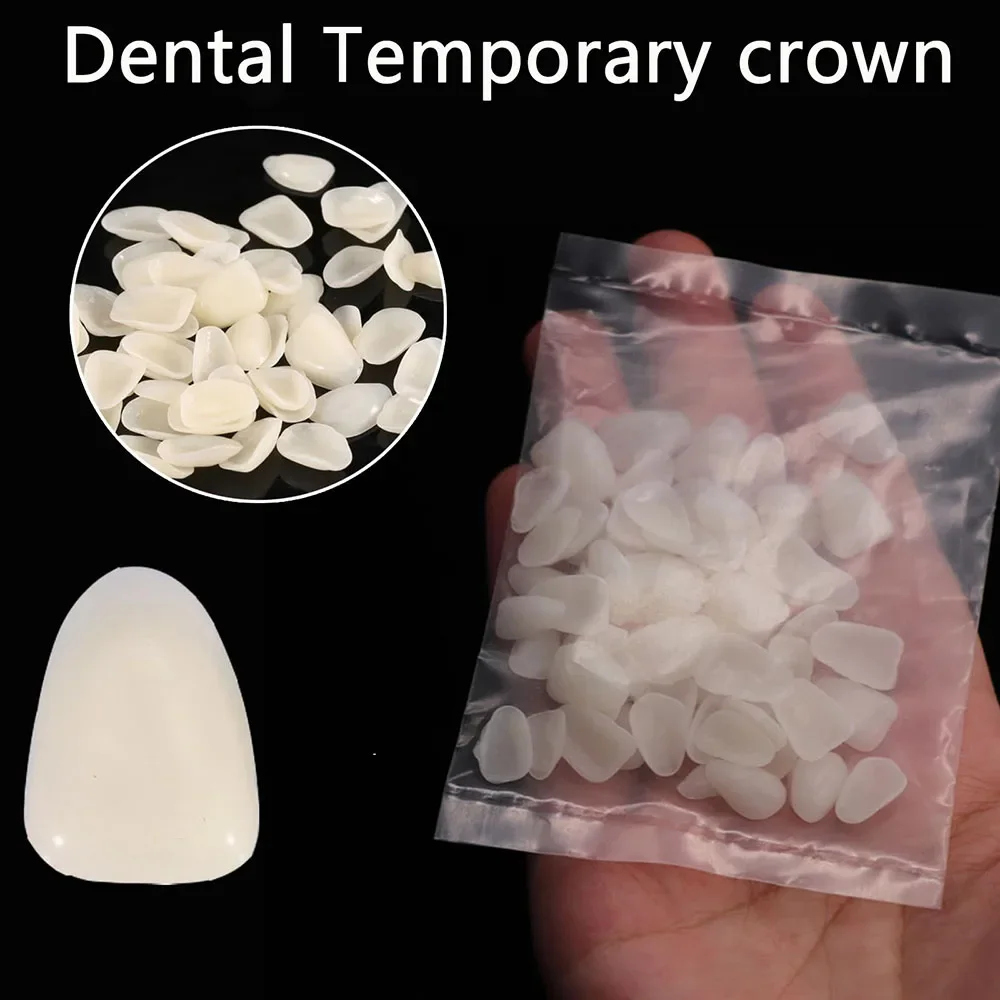 

50Pcs Dental Temporary Crown Ultra-Thin Resin Teeth Veneers Whitening Porcelain Upper Anterior Tooth Repair Dentistry Oral Care