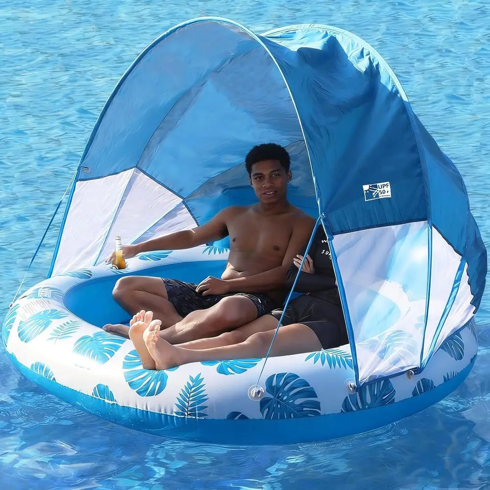 

Luxury 2-Person Floating Island with Extra Large Sun Shade