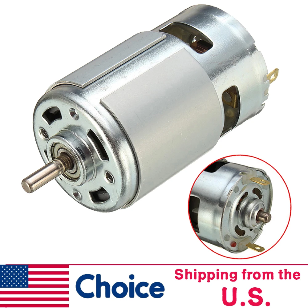 775 DC 12V-36V 3500-9000RPM Motor Ball Bearing Large Torque High Power Low Noise DC Motor Accessories Electrical Supply